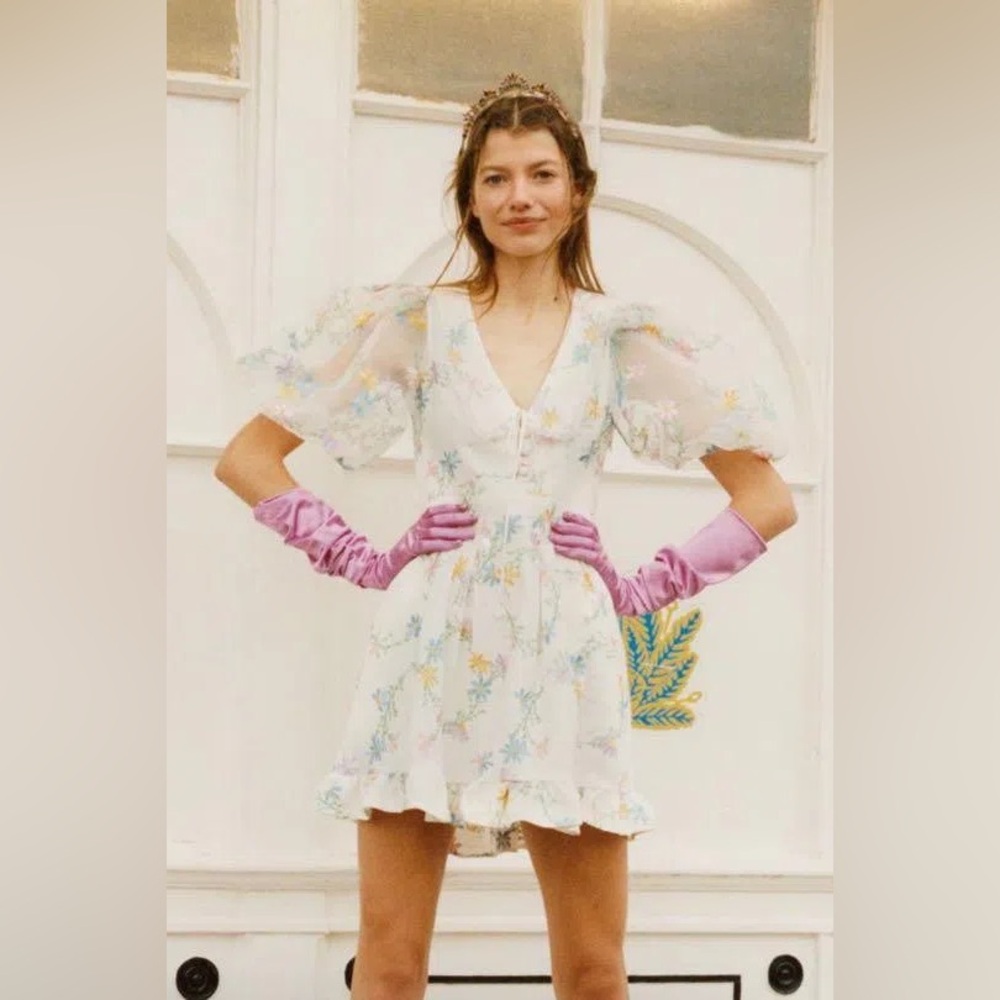 For love & lemons Marjorie embroidered mini dress